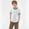thumbnail image 2 of WEIYLL T-Shirts pour Garçons Patchwork Coloré Manches Courtes Col Rond Vêtements pour Enfants de 5-6 Ans, 2 of 9