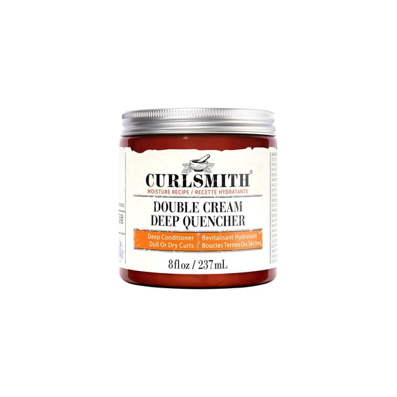 CURLSMITH - Double Cream Deep Quencher - Revitalisant Profond Hydratant Végétalien pour Cheveux Ultra Secs, Ondulés, Bouclés Ou Crépus (8 oz / 227 g)