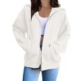 thumbnail image 1 of MeetoTime Sweat à Capuche Zippé pour Femmes, Manches Longues, Veste d'Automne en Polaire avec Poches, 1 of 7