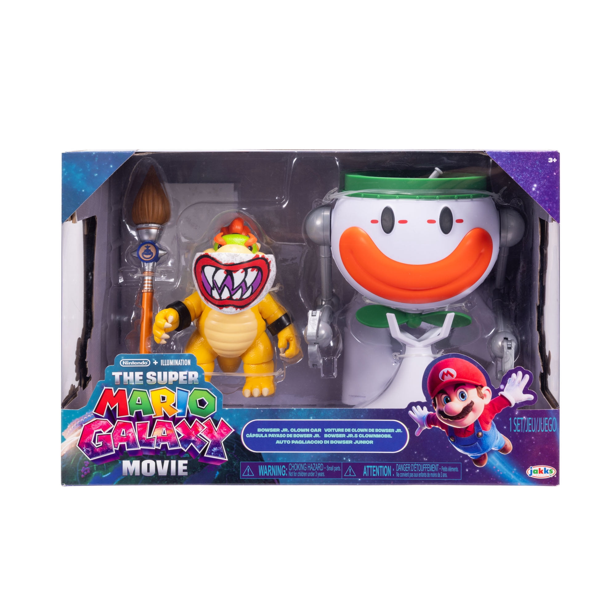 The Super Mario Galaxy Movie - 5” Bowser Jr. with Clown Car, Paintbrush and Water-Reveal Stickers