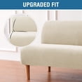 thumbnail image 3 of Armless Futon Cover Stretch Sofa Bed Slipcover Protector Elastic Feature Rich Textured High Spandex Small Checks Jacquard Fabric Futon Cover, Machine Washable, 3 of 7