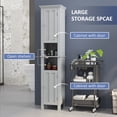 thumbnail image 4 of kleankin Armoire de Rangement Haute pour Salle de Bain avec Étagères, Gris, 4 of 10