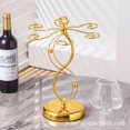 thumbnail image 4 of Oleegame 2PC Countertop Wine Glass Holder Wine Glass Holder With 6 Hooks Countertop Freestanding Stemware Drying Rack Tabletop Glasses Display Stand For Home And Bar Storage Gold, 4 of 6