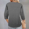 thumbnail image 4 of Plebaso T-Shirts Décontractés pour Femmes à Manches 3/4, Col Rond, Tuniques Amples, Hauts Unis, Chemisiers d'Été, Tee pour Femmes, 4 of 7