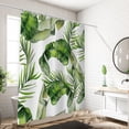 thumbnail image 4 of Rideau de Douche Imperméable Imprimé Stéréoscopique Tropical Jungle Botanique Feuille Fleur Saison Polyester Rideau de Douche avec Crochets, 4 of 6