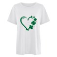 thumbnail image 2 of TopLLC St. Patrick's Day Patricks Day Chemises pour Femmes Hauts de Sarrau St Patricks Day Mode pour Dames St. Imprimé Cœur Manches Courtes Col Rond Chemise Femme Décontractée Ample, 2 of 4