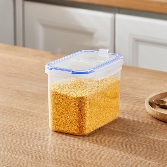 Clear Airtight Food Storage Container With Lids, Plastic Dry Food Canisters For Kitchen Pantry Organization, Dishwasher Safe Food Storage Containers for Flour Rice Snacks Pasta