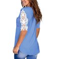 thumbnail image 3 of Pompotops T-Shirt en Dentelle à Manches Courtes et Col en V pour Femmes, 3 of 4