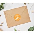 thumbnail image 2 of Darling Souvenir Round 45 Pcs Snowy Mountain Save The Date Stickers Personalized Bride Groom Names And Date Envelope Seals- Pale Orange, 2 of 4