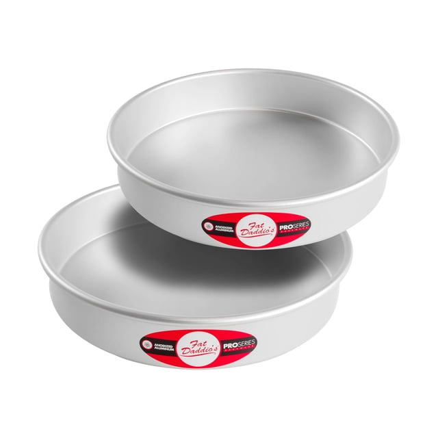 Fat Daddio's Moules à Gâteau Ronds en Aluminium Anodisé Ensemble de 2 Pcs 10 x 2 Pouces