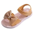 thumbnail image 1 of Cathalem Girls' Sandal Pumps Low Heels Sandals Flower Party Wedding Princess,Yellow 34, 1 of 5
