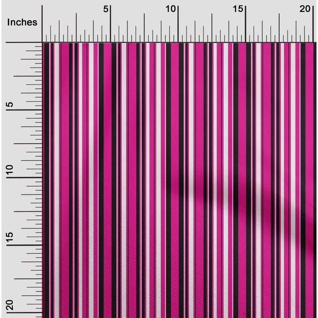oneOone Georgette Viscose Fuschia Pink Fabric Stripes Craft Projects Decor Fabric Printed By The Yard 42 Inch Wide