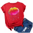 thumbnail image 3 of Birdeem T-Shirt Blouse à Manches Courtes à Col Rond Imprimé pour Femmes, Coupe Ample, 3 of 5