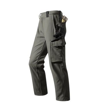 Cargo Pants for Men Fleece Lined Straight Leg Tactical-Pant with Multi-Pockets Mens Solid Color Relaxed Thermal Warm Athletic Workout Trousers