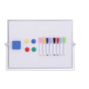 Tableau blanc d'effacement sec, 16inX12in Grand tableau blanc de bureau magnétique avec support, 10 Marqueurs, 4 Des aimants, 1 Effacement, portable double-S