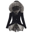 thumbnail image 1 of Fiogavroetic Ladies Lining Coat Womens Winter Warm Thick Long Jacket Hooded Overcoat, 1 of 2