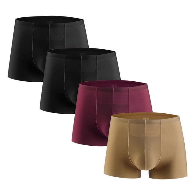 Dagugfen Boxers for Men 4pc Boxers Trunks Lightweight Breathable Comfy Support Seamless Underwear for Running Training