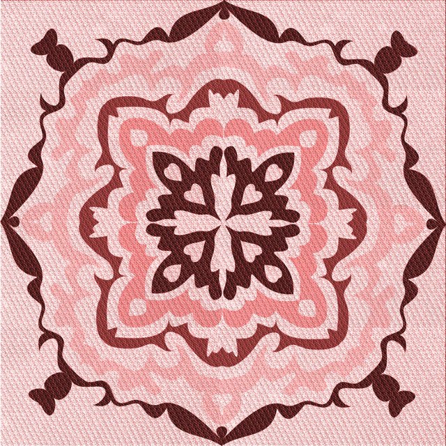 Ahgly Company Tapis d'Intérieur Lavable à la Machine, Carré, Transitionnel, Rouge Pâle Rose, Tapis de Zone, 6 Pieds Carré