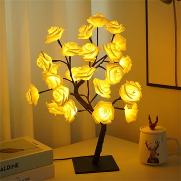 EGNMCR Lampes de Bureau Lampes pour Chambres Beau Bouquet de Roses Arbre à DEL Lampe de Table Lumières Fête Mariage Déco Maison Cadeau Lampes Créatives