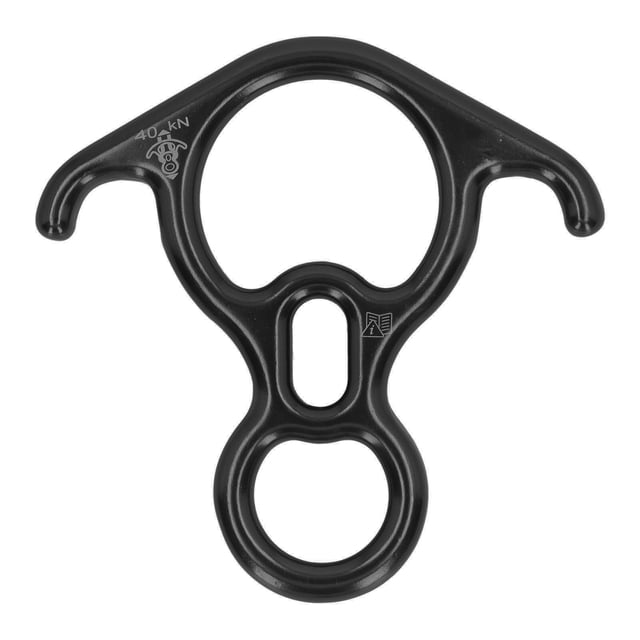 Descender Gear, 40KN High Strength Portable Aluminium Alloy Climbing Descender For Caving Black
