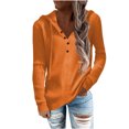thumbnail image 1 of CEHVOM Chandail à Capuche Décontracté à Rayures pour Femmes Col Ouvert Manches Longues Chandail Manches Longues Col Rabattu Haut/chemise Manches Longues en Solde, 1 of 8