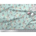 thumbnail image 3 of Soimoi Cotton Duck Fabric Text,Floral & Eiffel Tower Architectural Printed Fabric 1 Yard 56 Inch Wide, 3 of 3