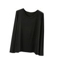 thumbnail image 1 of MeetoTime T-Shirts à Col Rond à Manches Longues pour Femmes Camisoles Confortables T-Shirts Doux de Couleur Unie sous-Vêtements, 1 of 5