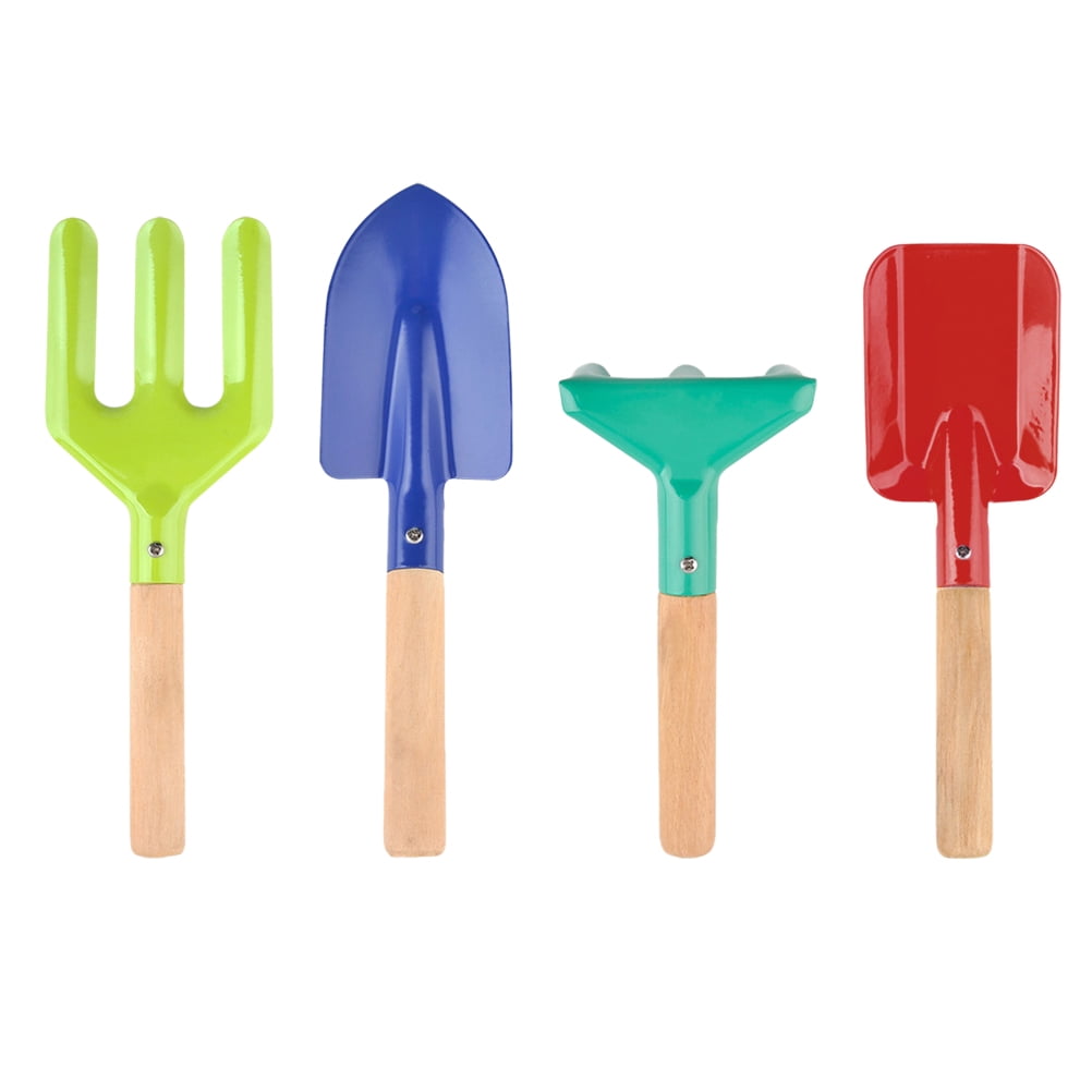 1 Ensemble d'Outils de Jardinage pour Enfants avec Râteau, Fourchette, Pelle et Truelle