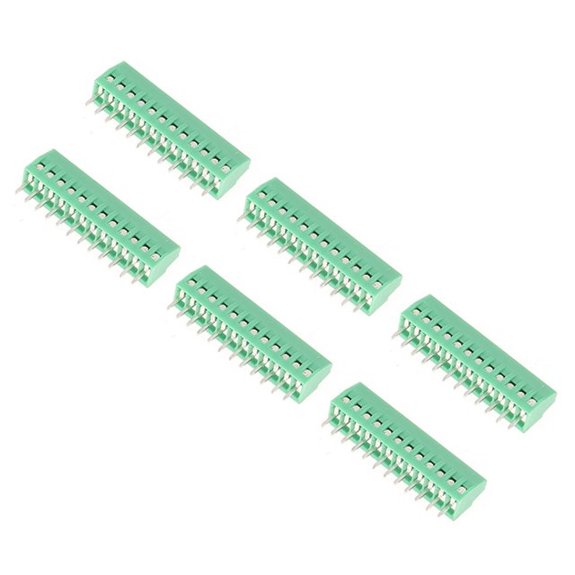 Pin Terminal Block Connector,10pcs/set 12 Pin 2.54mm Green Terminal Block Connector Screw Terminal Block Connector Sturdy Construction