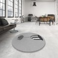 thumbnail image 4 of Ahgly Company Machine Washable Indoor Round Transitional Platinum Gray Area Rugs, 3' Round, 4 of 7