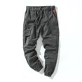 thumbnail image 1 of FOCUSNORM Pantalon Cargo Homme Couleur Unie, Coupe Ample Taille à Cordon, 1 of 9