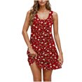 thumbnail image 2 of Ovzne Robes Grande Taille pour Femmes aux Formes Robe Femme Robe Imprimée à Col Rond Décontractée Jupe Courte Robe avec Poches Robe Maxi Grande Taille Imprimée Liquidation, 2 of 6