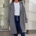 thumbnail image 1 of IMENGL Manteau d'Hiver à Manches Longues à Revers pour Femme, Gris G, Taille M-3TG, 1 of 6