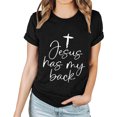 thumbnail image 2 of EGNMCR Easter Chemise Femme Chemises Imprimé de Pâques Lettrage de Pâques pour Femme Imprimé Col Rond Manches Courtes Haut Manches Courtes Col Rond/chemise T-Shirts pour Femmes, 2 of 5