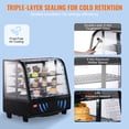 thumbnail image 4 of VEVOR Refrigerated Display Case, 3.5 Cu.Ft./100L, 2-Tier, Countertop Pastry Display Case Commercial Display Refrigerator with LED Lighting, TURBO Cooling, 4 of 9
