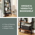 thumbnail image 2 of Convenience Concepts French Country Bookshelf Ladder in Dark Brown Walnut Wood, 2 of 7