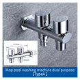thumbnail image 2 of 2 Water Outlet Washing Machine Faucet Tap, Double Spout Garden Outdoor Water Tap Chrome Plated ,Versatile Features, 2 of 5