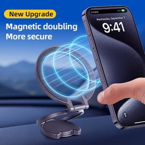 WODOXIN Magnetic Car Phone Mount, Adjustable Dashboard Phone Holder with Secure Magnet, Black