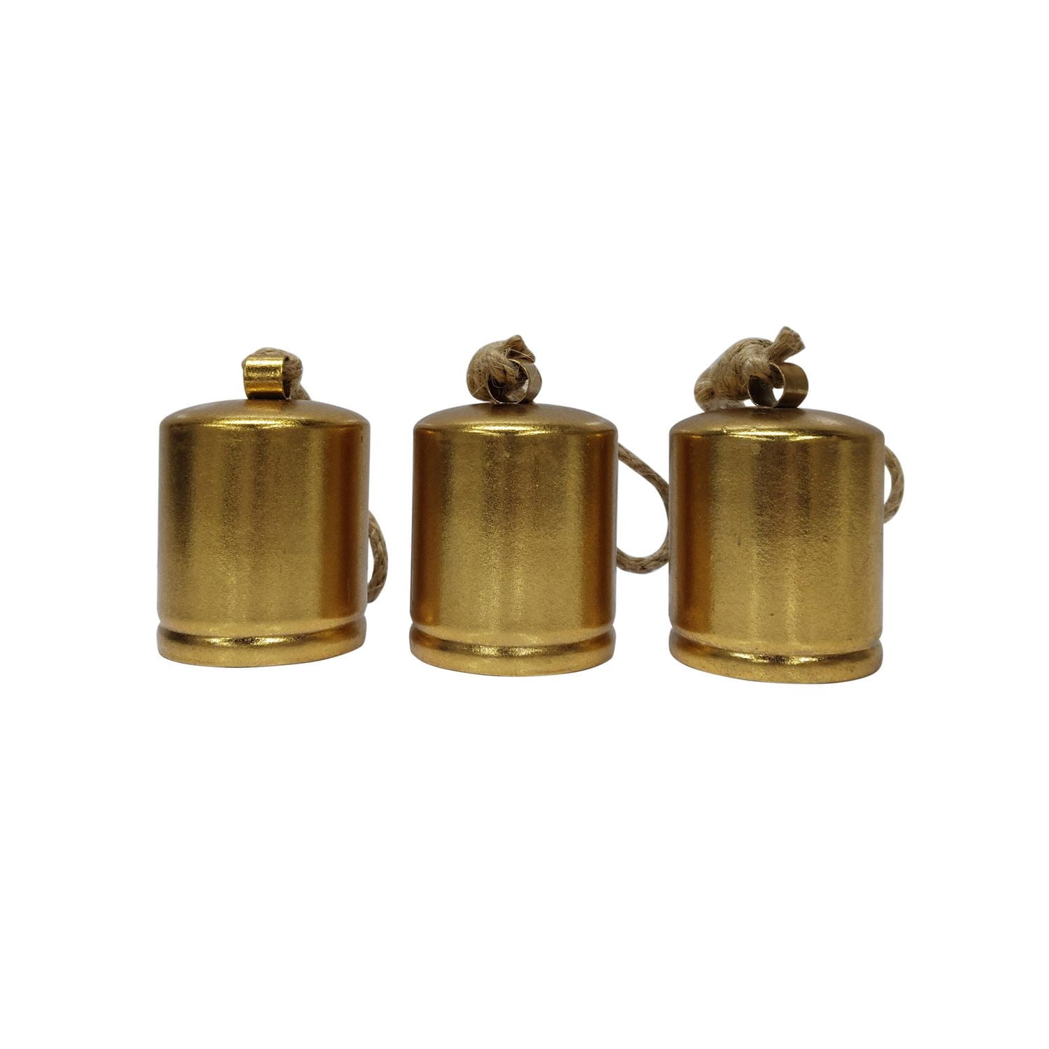 Ensemble de cloches en métal doré FRAÎCHE Holiday Time, paquet de 3