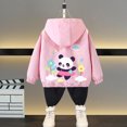 thumbnail image 1 of LOVZFMLL Vestes pour Filles Printemps Veste à Manches Longues à Capuche Décontractée Fine 10-11 Ans, 1 of 5