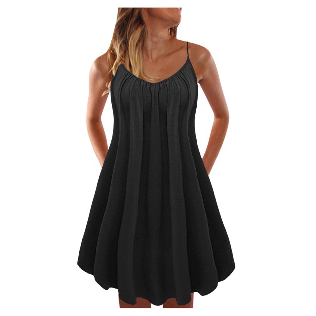 Fridja Womens and Casual Summer Multicolor Solid Color Beach Dress