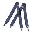 thumbnail image 4 of Men's Suspenders Elastic Straps Solid Heavy Duty 4 Clips Adjustable Unisex Denim, 4 of 7