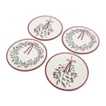 thumbnail image 4 of Holiday Time Cranberry Spice Collection Berry Red Bow Round Cork Coasters, Decorative Table Protector Pad, 4-Pack, 4 of 6