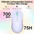 thumbnail image 4 of Wireless Gaming Mouse,24000DPI,6Programmable Buttons,75H Battery Life,6RGB Backlit,3 Mode USB-C Wired/2.4GHz/Bluetooth 5.3,Rechargeable Gaming Mice for PC/PS5/Mac/Computer/Laptop/Tablet,White, 4 of 9