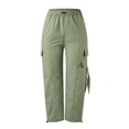 thumbnail image 4 of Women's Baggy Cargo Pants - Drawstring Wide Leg, Polyester - Streetwear/Hip Hop - S-XXL, 4 of 5
