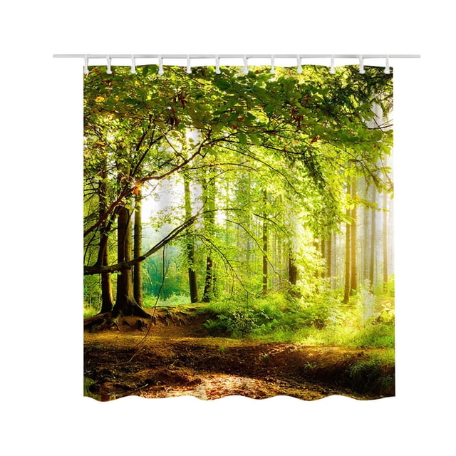 Matoen12 Rideau de Douche, Rideau de Douche en Tissu Lavable Style Ferme pour Salle de Bain, 59x70.8 Pouces