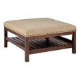 thumbnail image 2 of Designs4Comfort Silverton Coffee Table Cocktail Ottoman w/ Shelf in Beige Fabric, 2 of 6