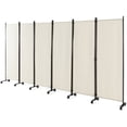 thumbnail image 1 of Costway 6-Panel Folding Room Divider 6FT Rolling Privacy Screen with Lockable Wheels White, 1 of 10
