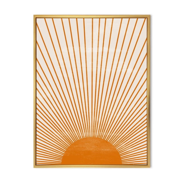 Designart Imprimé soleil orange III ART MURAL À CADRE FLOTTÉ