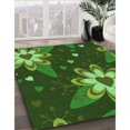 thumbnail image 3 of Ahgly Company Tapis d'Intérieur Lavable à la Machine, Carré, Transitionnel, Vert Forêt Sombre, Tapis de Zone, 4 Pieds Carré, 3 of 7